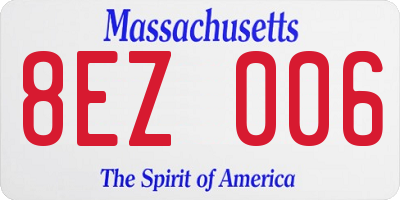 MA license plate 8EZ006