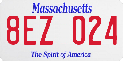 MA license plate 8EZ024
