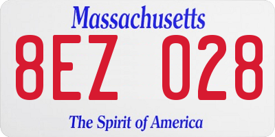 MA license plate 8EZ028