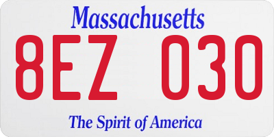 MA license plate 8EZ030