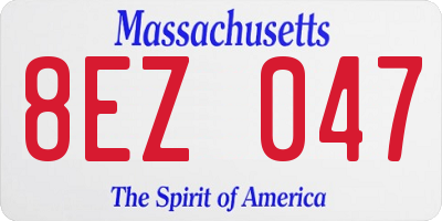 MA license plate 8EZ047