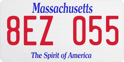 MA license plate 8EZ055
