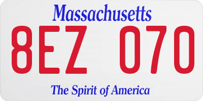MA license plate 8EZ070