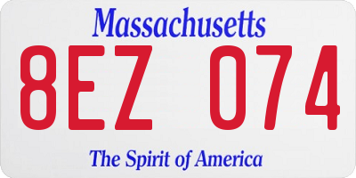 MA license plate 8EZ074