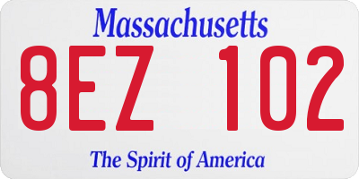 MA license plate 8EZ102