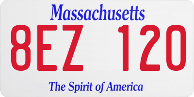 MA license plate 8EZ120