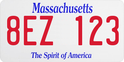 MA license plate 8EZ123