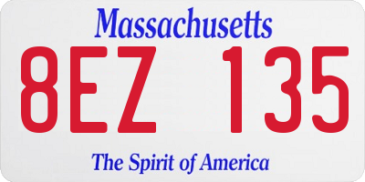 MA license plate 8EZ135
