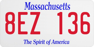 MA license plate 8EZ136