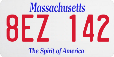 MA license plate 8EZ142