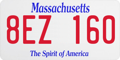 MA license plate 8EZ160