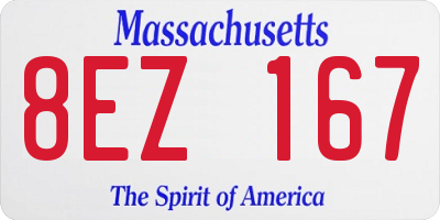 MA license plate 8EZ167