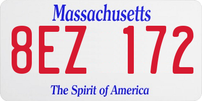 MA license plate 8EZ172