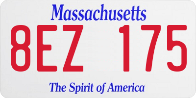MA license plate 8EZ175