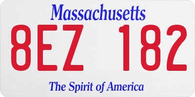 MA license plate 8EZ182