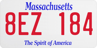 MA license plate 8EZ184