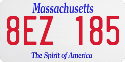MA license plate 8EZ185