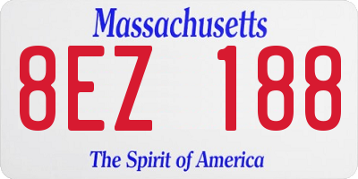 MA license plate 8EZ188