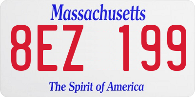 MA license plate 8EZ199