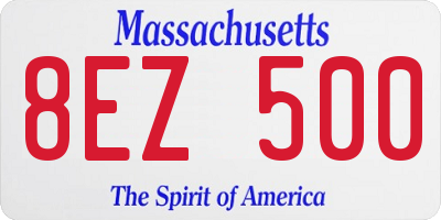MA license plate 8EZ500