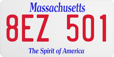 MA license plate 8EZ501