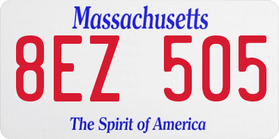 MA license plate 8EZ505