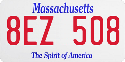 MA license plate 8EZ508