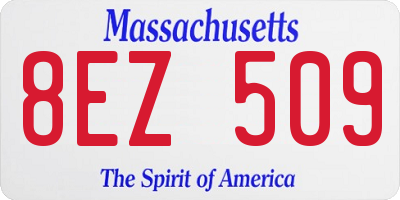 MA license plate 8EZ509