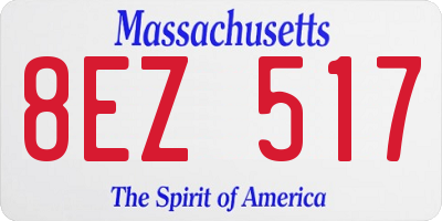 MA license plate 8EZ517