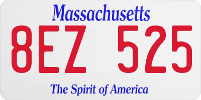 MA license plate 8EZ525