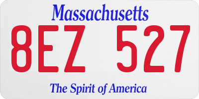 MA license plate 8EZ527