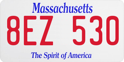 MA license plate 8EZ530