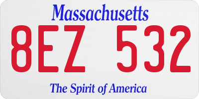 MA license plate 8EZ532