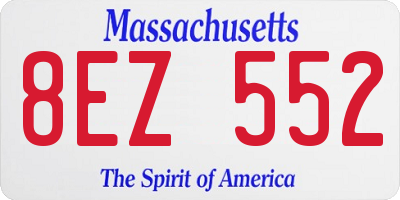 MA license plate 8EZ552