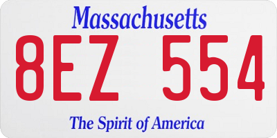 MA license plate 8EZ554