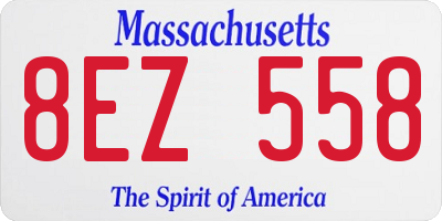 MA license plate 8EZ558
