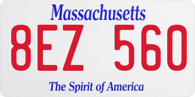 MA license plate 8EZ560