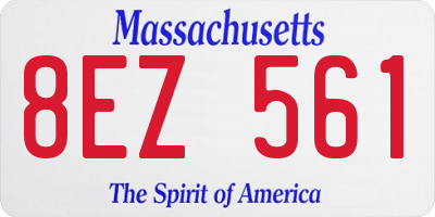 MA license plate 8EZ561
