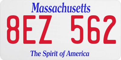 MA license plate 8EZ562