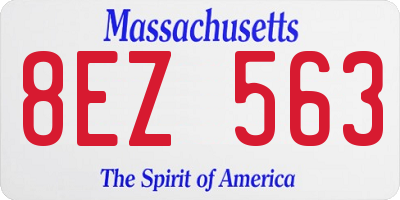 MA license plate 8EZ563
