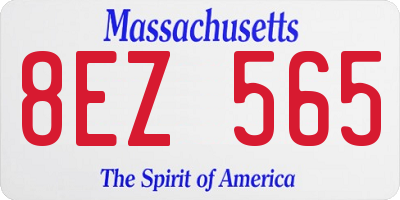 MA license plate 8EZ565