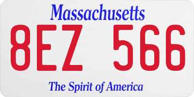 MA license plate 8EZ566