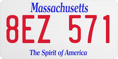 MA license plate 8EZ571