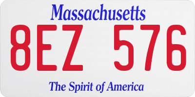 MA license plate 8EZ576