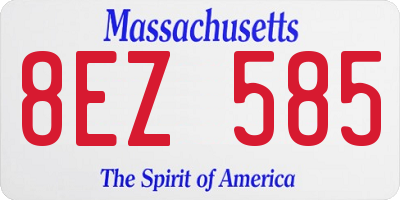 MA license plate 8EZ585