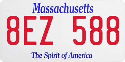 MA license plate 8EZ588