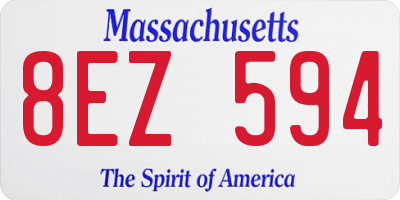 MA license plate 8EZ594