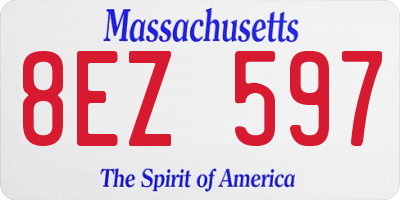 MA license plate 8EZ597