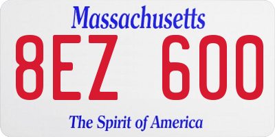 MA license plate 8EZ600