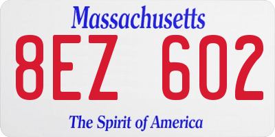 MA license plate 8EZ602